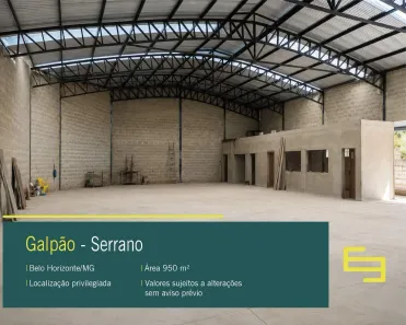 Galpão/Depósito/Armazém para alugar, 950m² no Serrano, Belo Horizonte