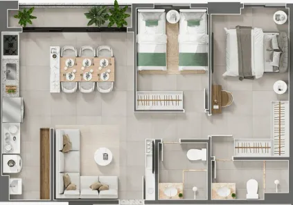 Apartamento com 2 Quartos à venda, 66m² no Vila São João, Goiânia