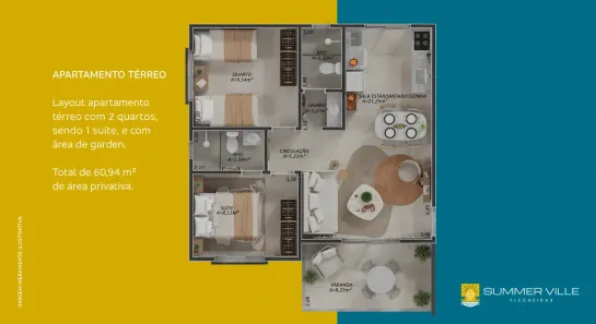 Apartamento com 2 Quartos à venda, 60m² no Canaan, Trairi