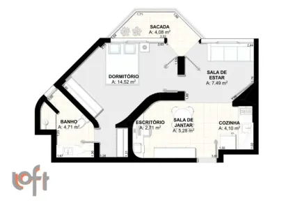 Apartamento com 1 Quarto à venda, 48m² no Cidade Monções, São Paulo