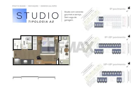 Apartamento com 1 Quarto à venda, 27m² no Centro, Juiz de Fora