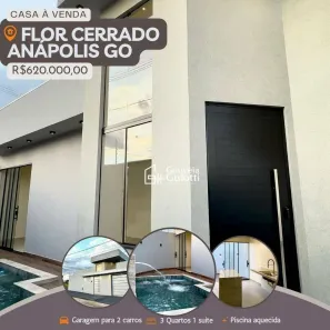 Casa com 3 Quartos à venda, 160m² no Residencial Flor do Cerrado, Anápolis