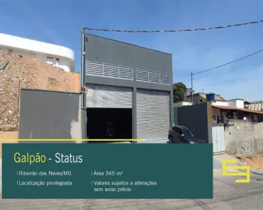 Galpão/Depósito/Armazém para alugar, 345m² no Status, Ribeirão das Neves