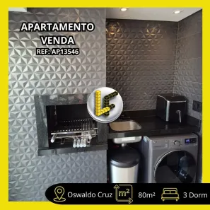 Apartamento com 3 Quartos à venda, 80m² no Osvaldo Cruz, São Caetano do Sul