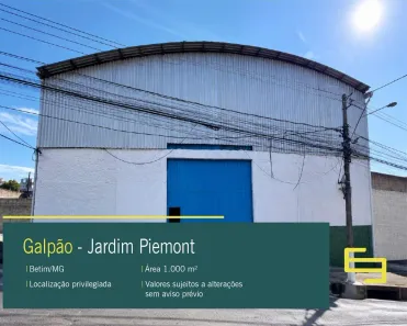 Galpão/Depósito/Armazém para alugar, 1000m² no Distrito Industrial Jardim Piemont Norte, Betim
