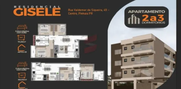 Apartamento com 2 Quartos à venda, 68m² no Estância Pinhais, Pinhais