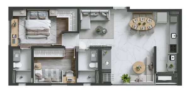 Apartamento com 2 Quartos à venda, 63m² no Jardim das Colinas, São José dos Campos
