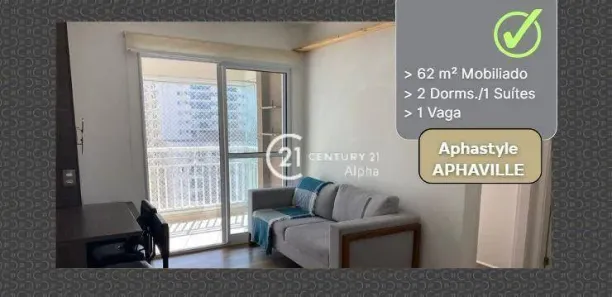 Apartamento com 2 Quartos para alugar, 62m² no Alphaville Centro Industrial e Empresarial/Alphaville., Barueri