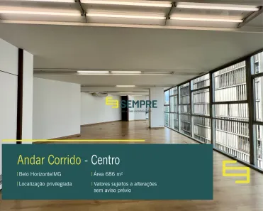 Sala Comercial para alugar, 686m² no Centro, Belo Horizonte