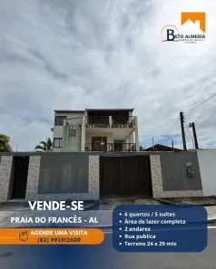 Casa com 7 Quartos à venda, 550m² no Praia do Francês, Marechal Deodoro