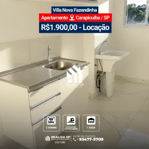 Apartamento com 2 Quartos para alugar, 36m² no Alto de Santa Lúcia, Carapicuíba
