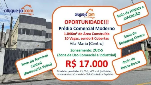 Galpão/Depósito/Armazém para alugar, 1046m² no Vila Maria, São José dos Campos
