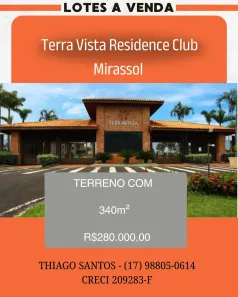 Lote/Terreno à venda, 340m² no Terravista Residence Club, Mirassol