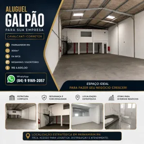 Galpão/Depósito/Armazém com 1 Quarto para alugar, 300m² no Parque de Exposições, Parnamirim