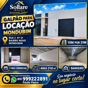 Galpão/Depósito/Armazém com 1 Quarto para alugar, 310m² no Mondubim, Fortaleza