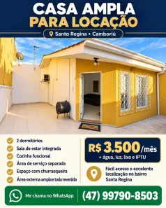 Casa com 2 Quartos para alugar, 70m² no Santa Regina, Camboriú