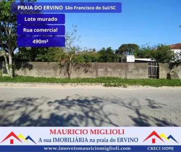 Lote/Terreno à venda, 490m² no Praia do Ervino, São Francisco do Sul