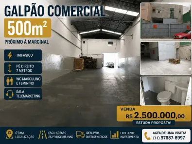 Galpão/Depósito/Armazém com 3 Quartos à venda, 511m² no Casa Verde Alta, São Paulo