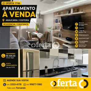 Apartamento com 2 Quartos à venda, 47m² no Costeira, Araucária