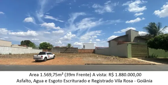 Lote/Terreno à venda, 1569m² no Vila Rosa, Aparecida de Goiânia