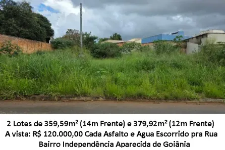 Lote/Terreno à venda, 359m² no Independência - 2º Complemento, Aparecida de Goiânia