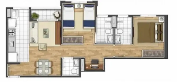 Apartamento com 2 Quartos à venda, 59m² no Lagoa Seca, Santa Bárbara D'Oeste