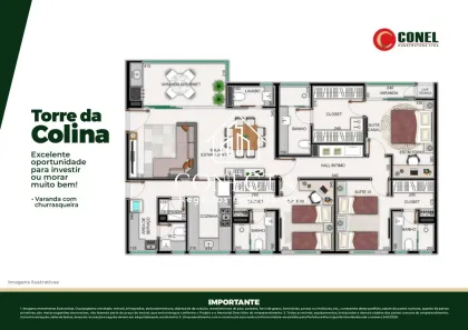 Apartamento com 3 Quartos à venda, 137m² no Jardim Colina, Uberlândia