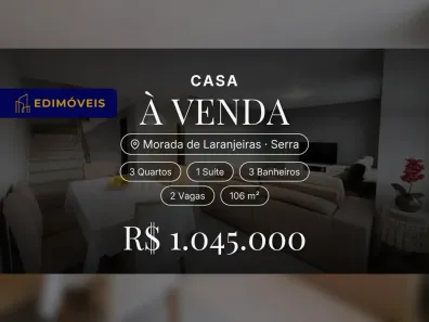 Casa com 3 Quartos à venda, 106m² no Morada de Laranjeiras, Serra
