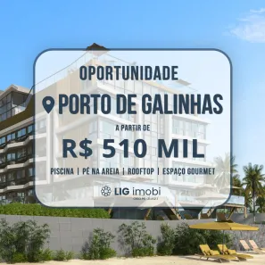 Apartamento com 1 Quarto à venda, 21m² no Porto de Galinhas, Ipojuca
