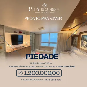 Apartamento com 3 Quartos à venda, 236m² no Piedade, Jaboatão dos Guararapes