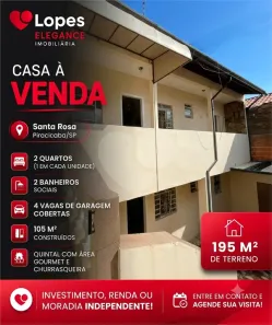 Casa com 2 Quartos à venda, 105m² no Loteamento Santa Rosa, Piracicaba