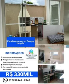 Casa com 2 Quartos à venda, 70m² no Parque Urupês, Taubaté