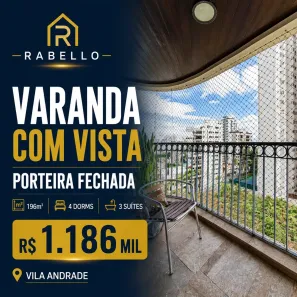 Apartamento com 4 Quartos à venda, 196m² no Vila Andrade, São Paulo