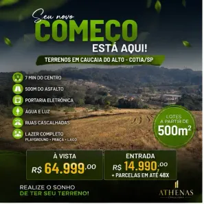Lote/Terreno à venda, 500m² no Jardim Monte Verde (Caucaia do Alto), Cotia