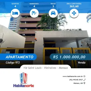 Apartamento com 4 Quartos à venda, 192m² no Adrianópolis, Manaus