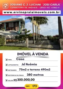 Casa com 2 Quartos à venda, 75m² no Praia do Ervino, São Francisco do Sul