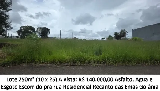 Lote/Terreno à venda, 250m² no Residencial Recanto das Emas, Goiânia