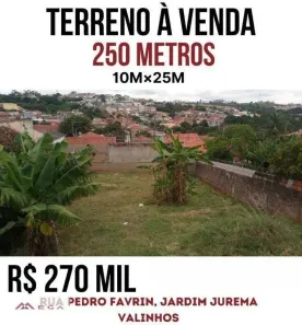 Lote/Terreno à venda, 250m² no Jardim Jurema, Valinhos