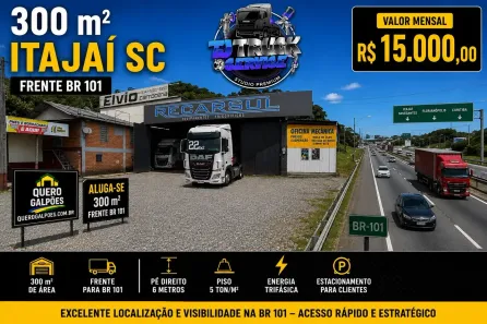 Galpão/Depósito/Armazém para alugar, 300m² no Espinheiros, Itajaí