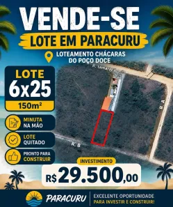 Lote/Terreno à venda, 150m² no , Paracuru