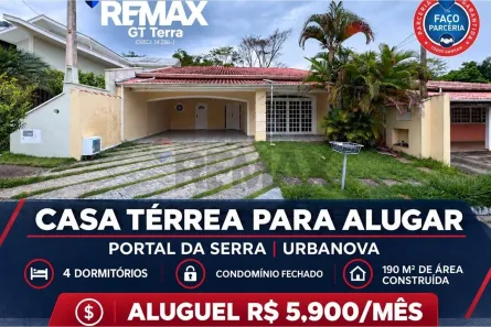 Casa de Condomínio com 4 Quartos para alugar, 190m² no Urbanova I, São José dos Campos