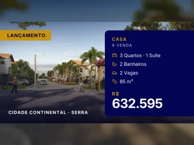 Casa com 3 Quartos à venda, 85m² no Cidade Continental, Serra