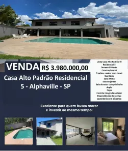 Casa de Condomínio com 3 Quartos à venda, 550m² no Morada das Flores (Aldeia da Serra), Santana de Parnaíba