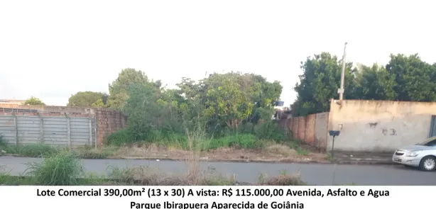 Lote/Terreno à venda, 390m² no Parque Ibirapuera, Aparecida de Goiânia