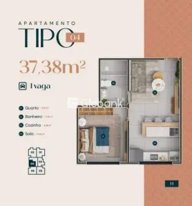 Apartamento com 1 Quarto à venda, 38m² no Cândida Câmara, Montes Claros