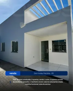 Casa com 3 Quartos à venda, 72m² no Dom Avelar, Petrolina