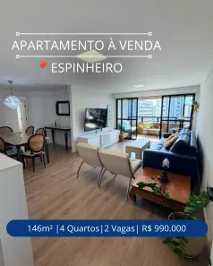 Apartamento com 4 Quartos à venda, 146m² no Espinheiro, Recife