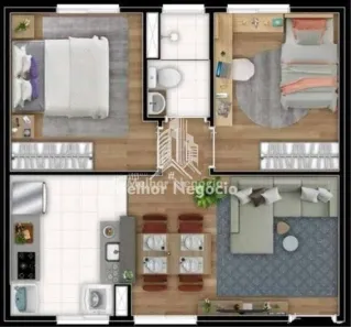 Apartamento com 2 Quartos à venda, 39m² no Pompéia, Piracicaba