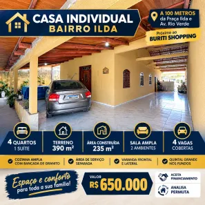 Casa com 4 Quartos à venda, 235m² no Ilda, Aparecida de Goiânia