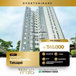 Apartamento com 2 Quartos à venda, 52m² no Tatuapé, São Paulo